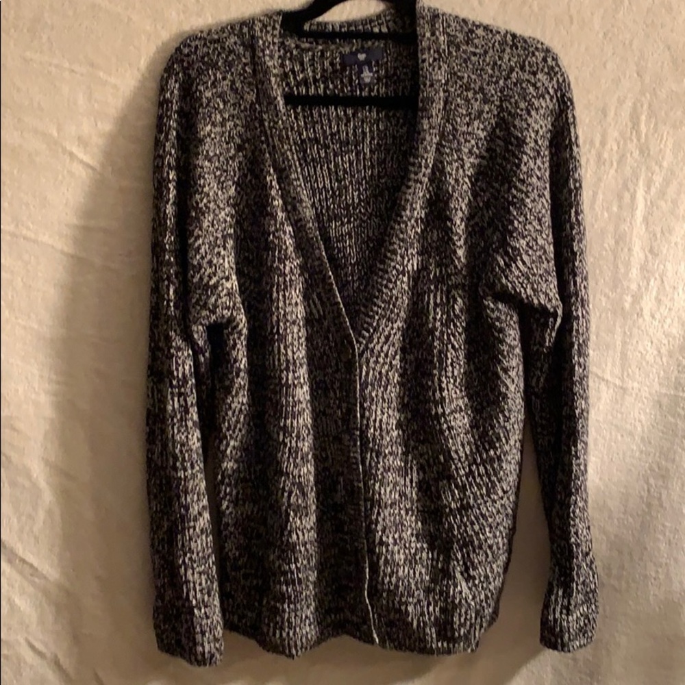 Black and White Button Down Sweater